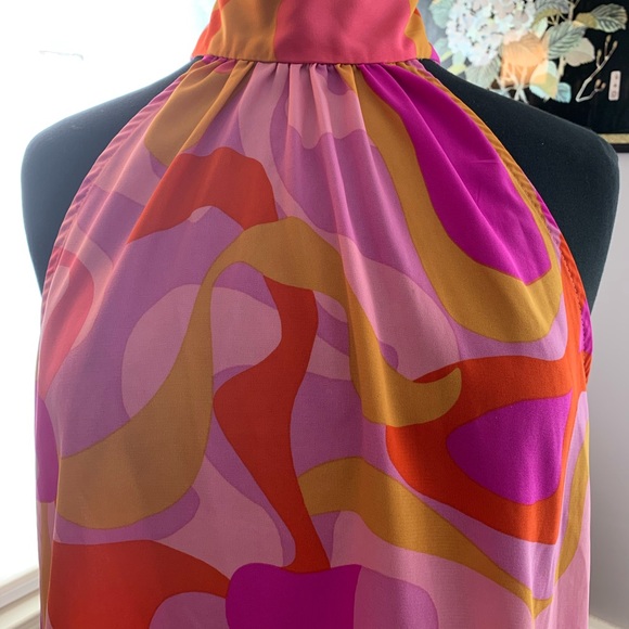 Tyche Abstract Multicolored Halter Top - Picture 2 of 9